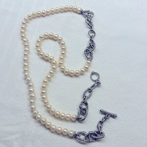 Authentic Judith Ripka pearl and silver necklace